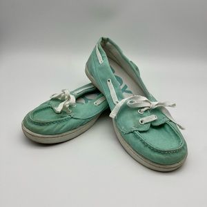 Women's Roxy Slip ons. Mint green color. Size 8.5.